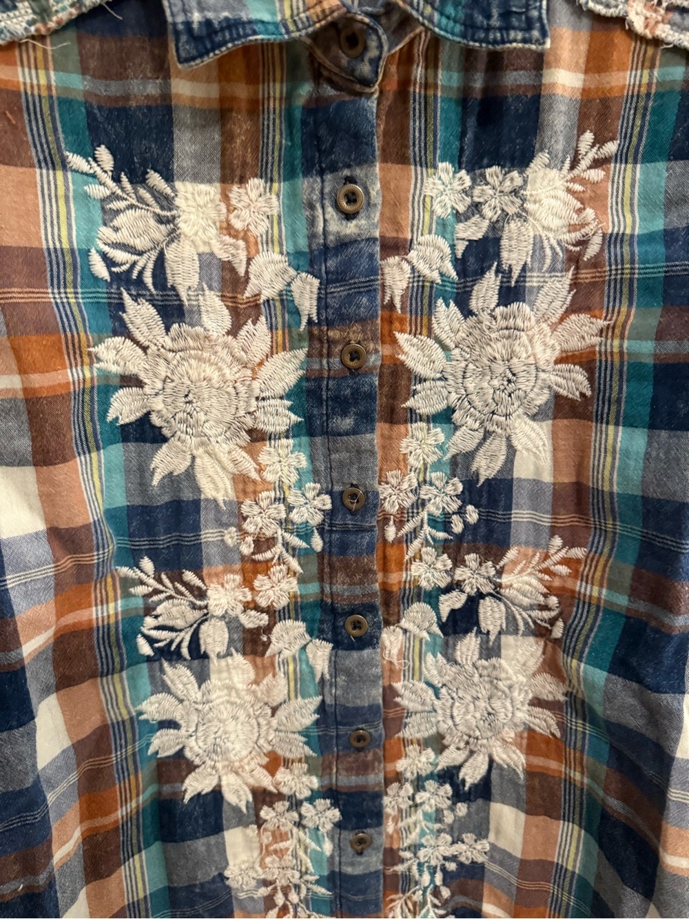 Sundance Bohemian Western Embroidered Button Down Blouse XL - Picture 7 of 9